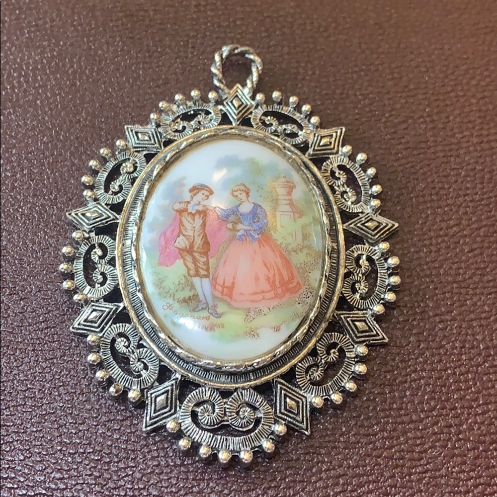 1940 Victorian revival cameo pendant vintage